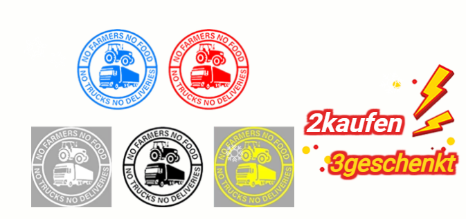 ⚡⚡50% RABATT!!! 🚜Auto-Aufkleber: 🌾Keine Bauern, keine Lebensmittel – keine LKWs, keine Lieferungen🚛