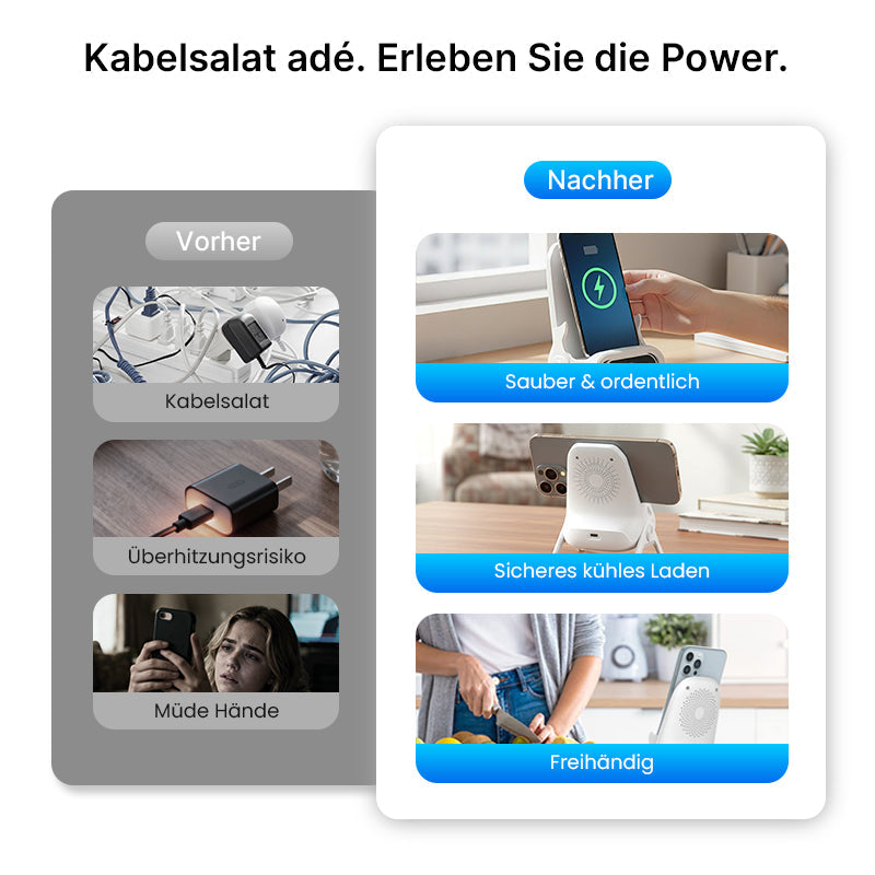 🔥  🎁 Multifunktionale kabellose Halterung mit Schnellladegerät für Smartphones