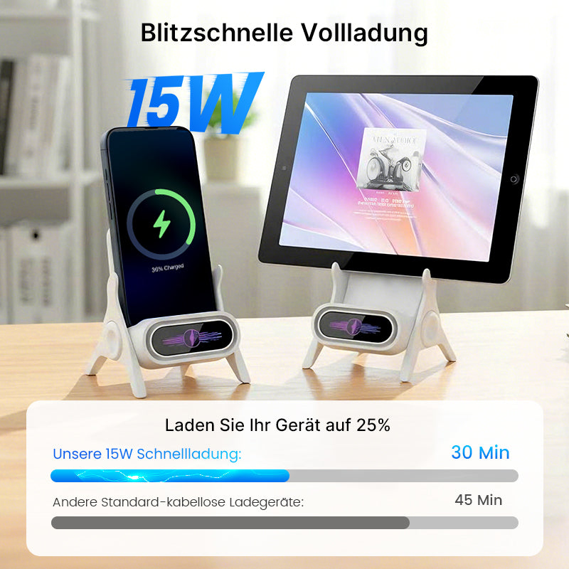 🔥  🎁 Multifunktionale kabellose Halterung mit Schnellladegerät für Smartphones