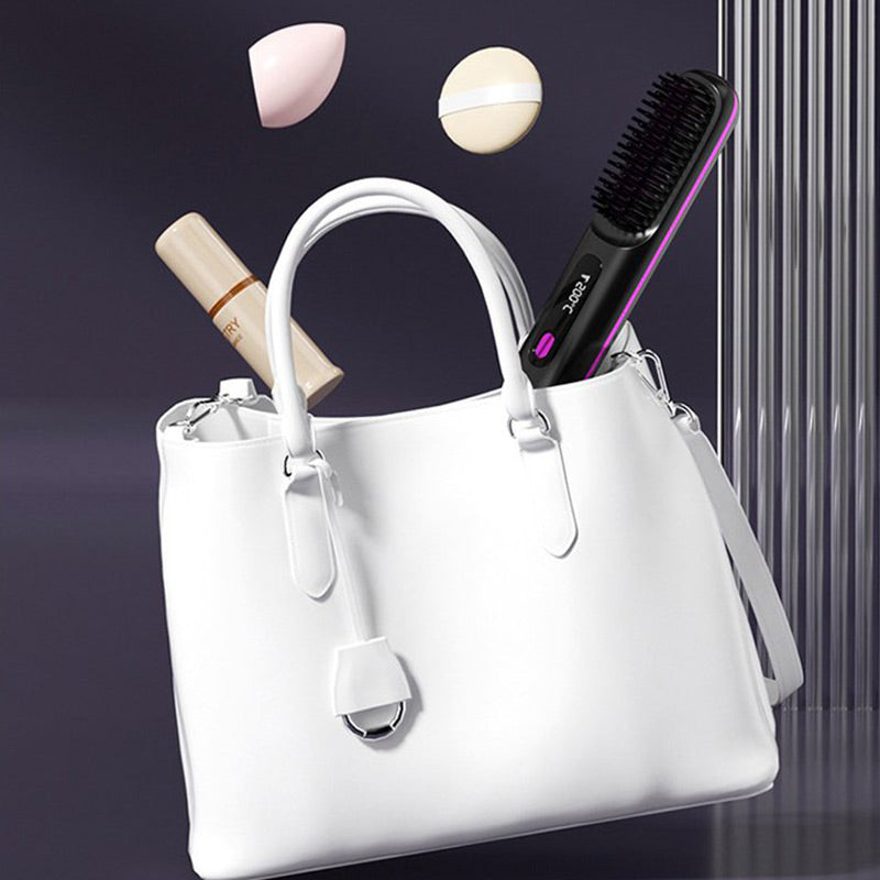 ✨Sonderpreis €24.99!!💥Kabelloser Keramik-Heiz-Haarglättungskamm💇‍♀️